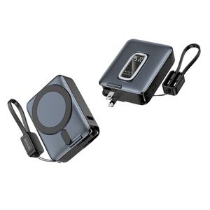 3 in 1 Quick 10000Mah Wireless 15W Ac <b>Adapter</b> Travel Power Bank Pd22.5W Portable Fast Charger Built-In Cables - Product Image 3
