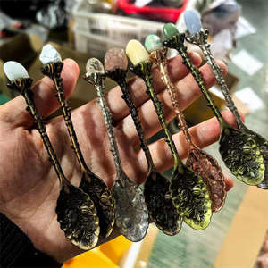 Cucharas <span class=keywords><strong>de</strong></span> Té Decorativas <span class=keywords><strong>de</strong></span> Aleación <span class=keywords><strong>de</strong></span> Cristal Multicolor al por Mayor, Cucharas <span class=keywords><strong>de</strong></span> Café <span class=keywords><strong>de</strong></span> Aleación con Piedras <span class=keywords><strong>de</strong></span> Cristal, Cucharas <span class=keywords><strong>de</strong></span> Bruja para Regalo - Product Image 3