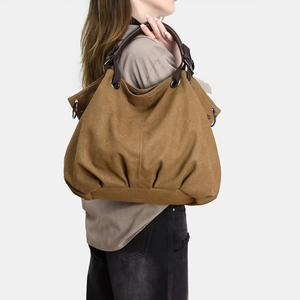 Bolso Hobo <span class=keywords><strong>de</strong></span> Lona Lavada Resistente, Sofisticado, con Múltiples Bolsillos, Retro, <span class=keywords><strong>de</strong></span> Gran Capacidad, Bolso Bandolera Urbano para B2B - Product Image 2