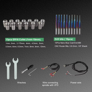 Kits de Motor de Husillo de 1.5KW con Enfriamiento por Aire para Router CNC, 110V/220V ER11 24000rpm con Inversor para Máquina Router CNC para Madera - Product Image 5