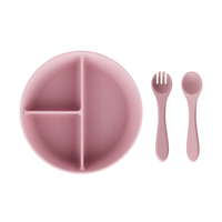Ensemble de vaisselle pour bébé en silicone personnalisé OEM/ODM, qualité alimentaire, certification LFGB/FDA, assiette d'apprentissage pour tout-petits, vente en gros