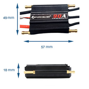 FLYCOLOR 90A ESC Brushless 2-6S LiPo 5.5V 5A BEC Impermeabile Regolatore di Velocità Marino per Barche <span class=keywords><strong>RC</strong></span>, UAV e Multicotteri - Product Image 6