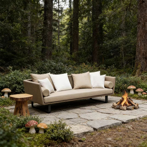 Canapé d'angle extérieur moderne de style nordique en rotin tressé, fauteuil lounge résistant aux intempéries, ensemble de loisirs de haute qualité pour <span class=keywords><strong>terrasse</strong></span>, 4 places - Product Image 3