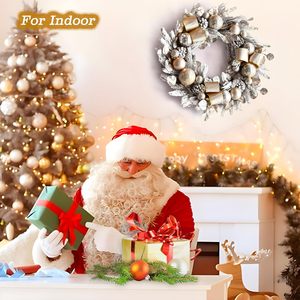 Natal Artificial Pinho Agulhas <span class=keywords><strong>Juniper</strong></span> Folhas Gingerbread Homens Banhado Grinalda Bola para o Natal lunático