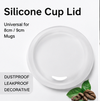 Vente en gros usine, couvercle de tasse en silicone réutilisable, anti-fuite, design lune, avec trou de boisson, disponible en 8cm et 9cm, personnalisable (logo, couleur, taille)