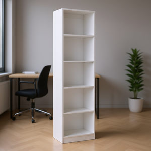 Bibliothèque blanche Home Xs à 5 niveaux, design fin, pour usage professionnel - Product Image 2