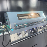 Ensemble d'armoires de cuisine extérieure multifonctionnelles en acier inoxydable 304, ignifuges, modulaires, vente directe d'usine, luxe
