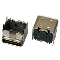 Connecteur USB-C femelle SMT 16 broches de type surélevé, à rangée unique, pour charge et transfert de données sur PCB