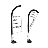 Vente en gros de drapeaux de plage en forme de larme avec impression double face de haute qualité drapeau de bureau de table avec base de mât pour événement