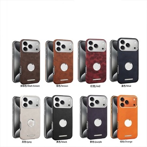 Funda Magnética de Cuero PU de Alta Calidad con Logotipo Hueco para iPhone 17 13 14 15 16 Pro Max 17 Air, Cubierta Protectora con Marco Plateado - Product Image 2