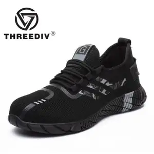 THREEDIV Hot Selling Wear-resisting Iron Filings Light Weight Work Shoes Anti Slip With Steel Toe