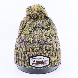 Đồng Bằng Acrylic Dệt Kim Còng Unisex Mùa Đông Pom Beanie <span class=keywords><strong>Hat</strong></span> Với Pom Pom <span class=keywords><strong>Bobble</strong></span> Mũ - Product Image 5