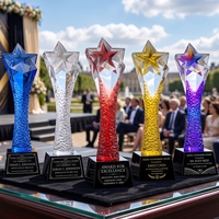 Trophée en cristal torsadé haut de gamme, design étoile, pour récompense d'employé d'entreprise, best-seller