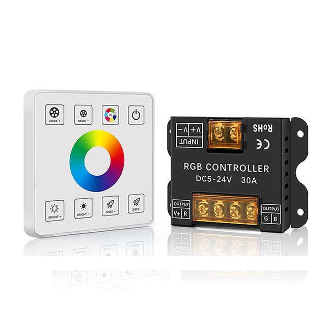 2.4G RF Single color/CCT/RGB/RGBW/RGBWC LED Strip Light Controller wireless remote Touch Panel Switch Dimmer 5V 12V 24V