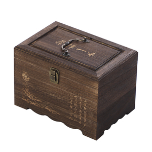 High Quality Wood Grain Paper Light Custom Carved Logo Gift Wooden Tool Box Luxrly Packaging Box