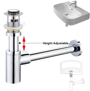 <span class=keywords><strong>Sifone</strong></span> per Lavabo in Ottone con Sistema Push-up e Push-down, Scarico per <span class=keywords><strong>Bagno</strong></span>, Sanitari Cinesi - Product Image 3
