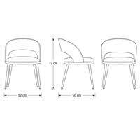 Chaise de salle à manger élégante avec dossier incurvé rembourré en tissu beige et pieds en métal noir pour mobilier de restaurant de type boutique, démontable, OEM/ODM