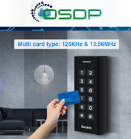 Lecteur de cartes RFID 125KHz et 13.56MHz avec protocole Wiegand/RS485/OSDP, clavier, prise en charge MF/Desfire, système de contrôle d'accès aux portes