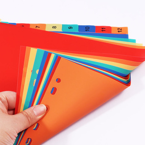 Foska הסיטונאי 11 חורים צבע שונים עמיד פלסטיק 10 11 12 מספר כרטיסייה חלוקה עבור מסמכים סטנדרטיים בגודל a4 והגשה - Product Image 5