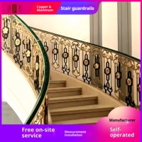 Nouvelle rampe d'escalier de villa de style chinois, garde-corps d'escalier de style maison individuelle, clôture sculptée en cuivre, fixation au sol