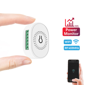 SMATRUL Monitor de Energía 16A Tuya WiFi RF433 Interruptor Inteligente Inalámbrico <span class=keywords><strong>Mini</strong></span> Módulo de 2 Vías Temporizador DIY Disyuntor Compatible con <span class=keywords><strong>Google</strong></span> <span class=keywords><strong>Home</strong></span> Alexa - Product Image 1