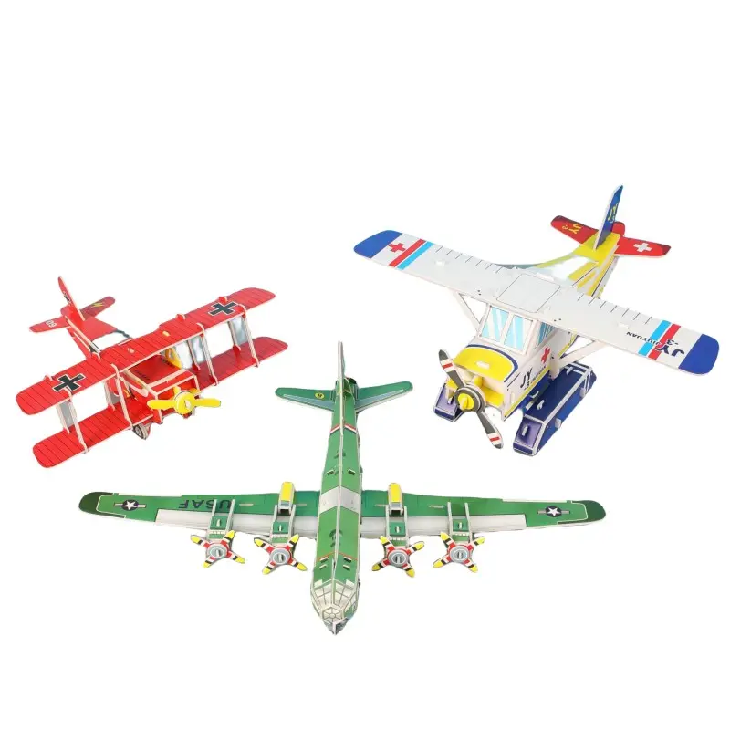子供の立体パズル卸売幼稚園3D親子パズル紙パズル航空機のおもちゃ