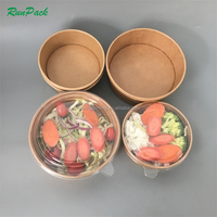 Récipient en papier à emporter bols en papier avec couvercles bols à salade jetables pour salade de régime crème glacée yaourt fête nourriture