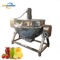 Marmite de cuisson industrielle électrique à double enveloppe en acier inoxydable de 200 L pour la fabrication de confiture, à réponse rapide, usage commercial