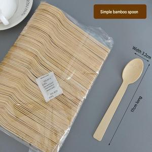 Ensemble de couverts jetables en bambou 100% biodégradable, logo personnalisé, cuillères écologiques - Product Image 4