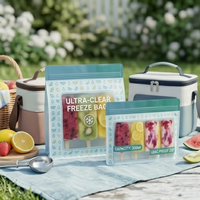Sacs à glaces transparents jetables personnalisés sans BPA avec fermetures à glissière pour crèmes glacées et bâtonnets glacés