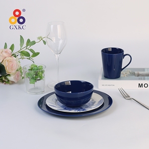 Sanhuan Bộ đồ ăn Màu Xanh Hoàng gia men với in ấn kỹ thuật số thiết kế nóng bán sứ Tea Set <span class=keywords><strong>Mug</strong></span> 370cc - Product Image 2