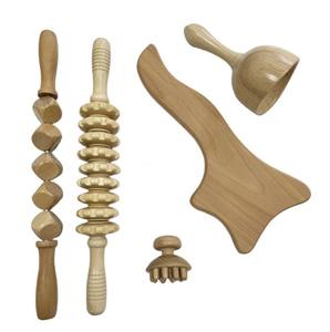 Maderoterapia profesional <span class=keywords><strong>colombiana</strong></span>, juego de 5 piezas, masajeador de drenaje linfático, herramienta para moldear el cuerpo, terapia de madera, deportes - Product Image 5