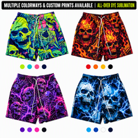 Celana Pendek Pantai Streetwear Ukuran Besar untuk Pria, Custom 3D Full Print, Bahan Polyester Bird Eye Mesh 140gsm, Breathable, Cepat Kering, Sublimasi