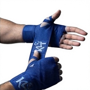 Support de poignet réglable en cachemire bleu avec fermeture auto-agrippante pour la musculation, protège-paume unisexe, protection professionnelle - Product Image 1