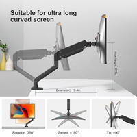 MD01B 13 "-32" 9kg Ressort à gaz Bras de moniteur unique Support de bureau Support d'écran pour ordinateur Support VESA