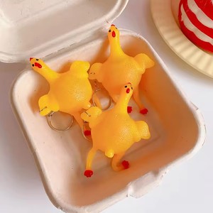 Porte-clés balle anti-stress drôle drôle de poule pondeuse porte-clés créatif drôle parodie Gadgets délicats jouet poulet porte-clés porte-clés - Product Image 5