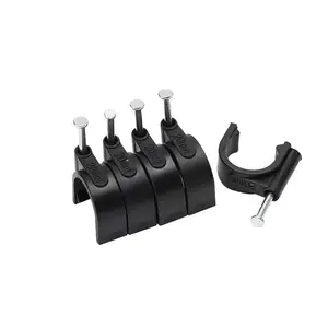 CHK/CHR/CHF Series Plastic Circle Cable Clips With Double Nails Or Single Nails Cable Fixing Clips Square Steel Nail Wire Card