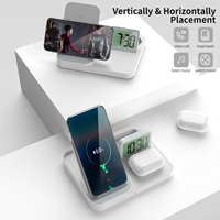 Vente chaude 5W 7.5W 15W chargeur sans fil téléphone portable charge rapide sans fil avec réveil numérique LED