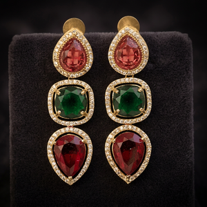 Boucles d'oreilles pendantes en laiton imitation perle, style vintage classique, plaqué or 18 carats, zircon, bijoux en pierres précieuses authentiques, laiton mat - Product Image 3