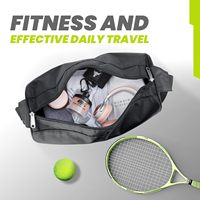Petit sac de sport léger et imperméable pour hommes femmes-Sac de sport pliable en tissu Oxford pour nager à la plage-Noir