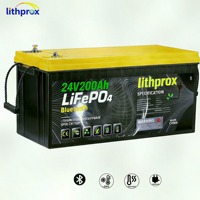 Batterie Lithium à décharge profonde 24V 200AH 5KW Grade A LiFePO4 Chauffée pour VR avec BMS intelligent Bluetooth, Prise Anderson, CE RoHS IP67 OEM ODM