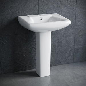 Vistaar Capri Ivory Ceramic Wash Basin with Full Pedestal Elegant Bathroom Sanitary Ware - Product Image 5