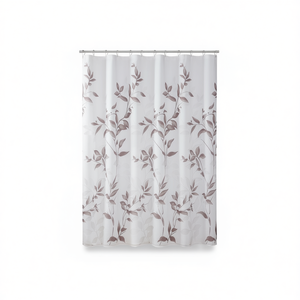 Cortina de Ducha con Estampado Burnout, Diseño Floral Moderno para Baño - Product Image 1