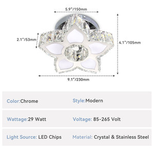 Uzaktan kumanda ile Modern K9 kristal LED tavan ışık yeni tasarım ev küçük boyutları için yatak odası lambası fikstür - Product Image 6