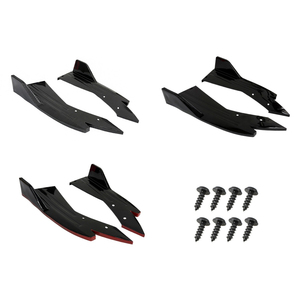 2 piezas Difusor de parachoques trasero universal para coche, Protector de faldón lateral tipo canard, Tira de labio para parachoques trasero - Product Image 3
