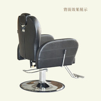 Chaise de styliste de salon inclinable hydraulique en cuir synthétique noir pas cher avec appui-tête pour l'école, l'hôpital, l'hôtel