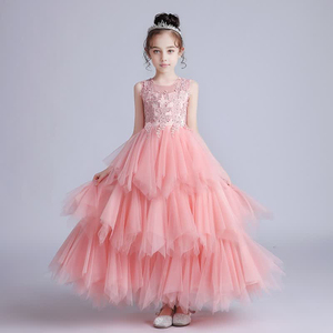Robes en <span class=keywords><strong>tulle</strong></span> à plusieurs niveaux, robes de demoiselle d'honneur brodées pour mariage, enfants - Product Image 6