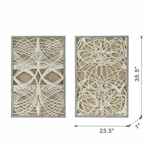 Décoration murale en boîte à ombres en forme de feuille S/2, cet ensemble de 2 décorations murales en boîte à ombres en forme de feuille de papier Sienne crée un accent attrayant pour toutes les pièces. - Product Image 4