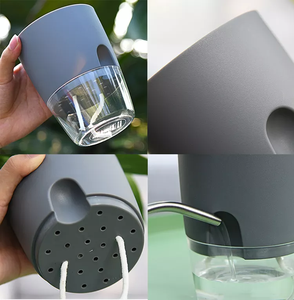 وعاء سقي ذاتي من البلاستيك للحديقة الداخلية ، زارع نبات ذاتي الري ، أواني زهور بلاستيكية ، وعاء سقي ذاتي شفاف - Product Image 6