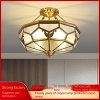 Lustre LED en forme d'étoile en cuivre pour entrée, hall de villa, couloir, balcon, éclairage de plafond - IP65, éclairage extérieur encastré